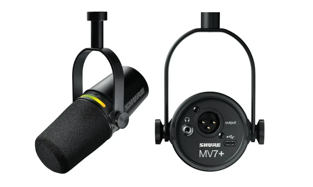 Shure MV7+ — гибридный USB-микрофон для подкастинга