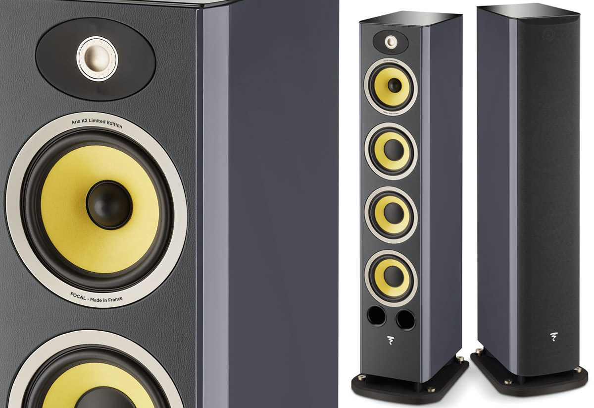 Напольники Focal Aria K2 936: арамидные сэндвич-диффузоры и отделка Ash Grey с кожаной поверхностью